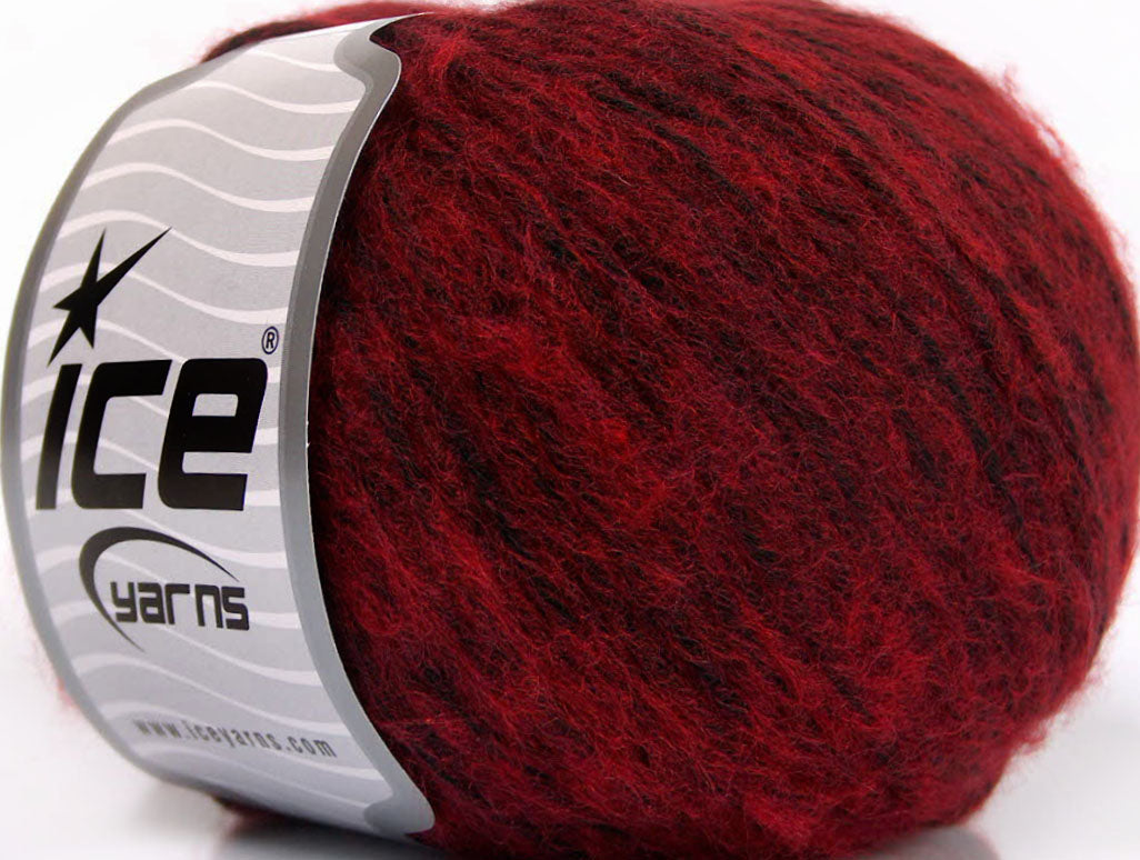 Lot of 8 Skeins Ice Yarns BAMBOO SOFTAIR (15% Bamboo) Yarn Burgundy Red Black