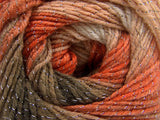 Ice Yarns Magic Glitz – Kahverengi Tonları, Turuncu – %95 Akrilik, %5 Simli Lurex