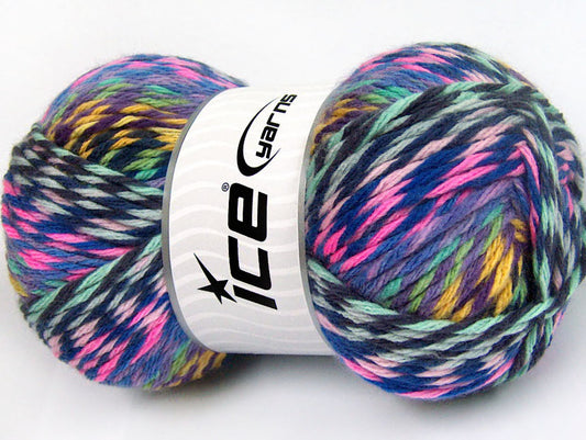 Lot of 4 x 100gr Skeins Ice Yarns HARMONY Yarn Pink Purple Shades Green Shades Yellow