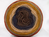 Ice Yarns Gâteaux DK – Vert olive, nuances de marron, gris foncé – 100 % acrylique