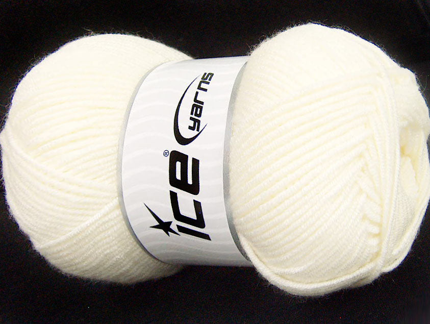 Lot of 4 x 100gr Skeins ICE CLASSIC ARAN Hand Knitting Yarn Cream