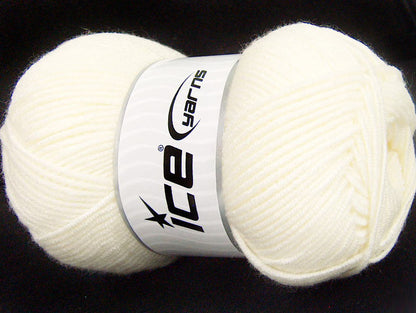 Lot of 4 x 100gr Skeins ICE CLASSIC ARAN Hand Knitting Yarn Cream