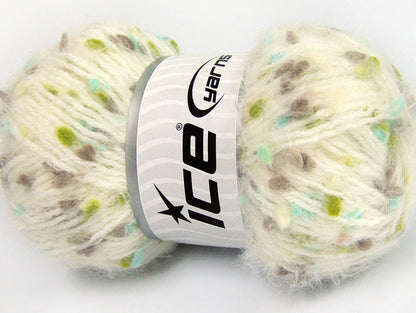 Lot of 3 x 100gr Skeins Ice Yarns BONIBON Yarn Cream Camel Turquoise Green