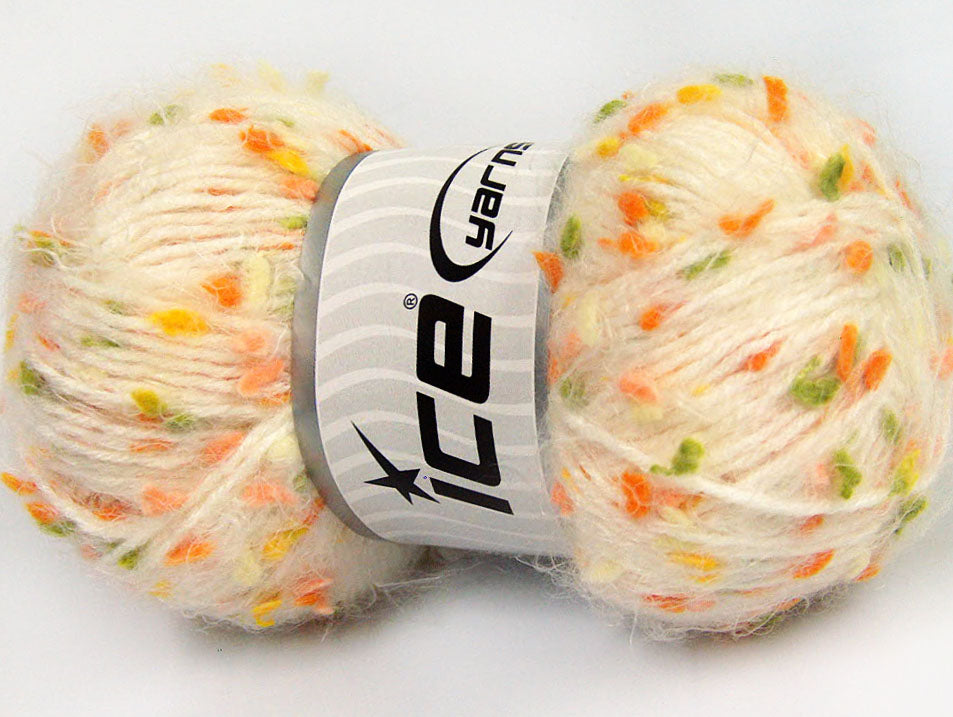 Lot of 3 x 100gr Skeins Ice Yarns BONIBON Yarn Cream Orange Yellow Green