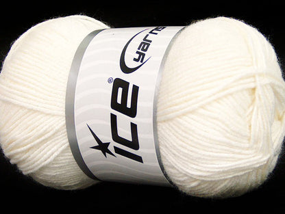 Lot of 4 x 100gr Skeins ICE BAMBOO BABY (60% Bamboo) Hand Knitting Yarn Cream
