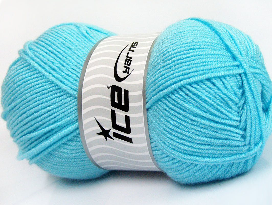 Lot of 4 x 100gr Skeins ICE CLASSIC ARAN Hand Knitting Yarn Light Turquoise