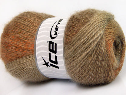 Lot of 4 x 100gr Skeins ICE MOHAIR PASTEL (10% Mohair 15% Wool) Yarn Camel Beige Gold