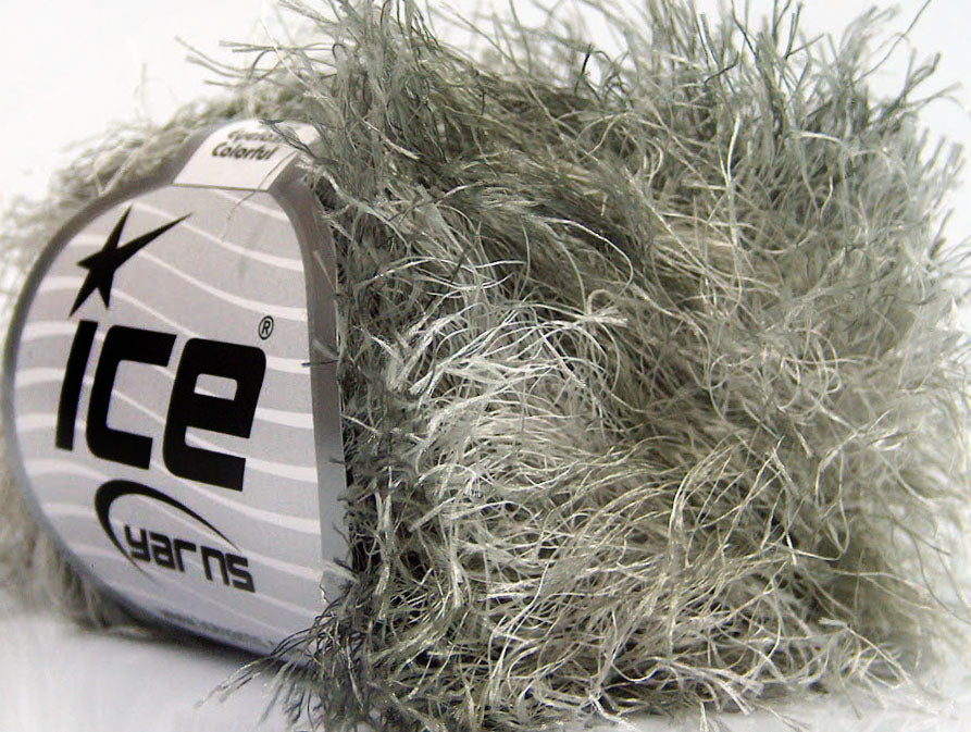Lot of 8 Skeins Ice Yarns LONG EYELASH COLORFUL Yarn Grey Shades Silver
