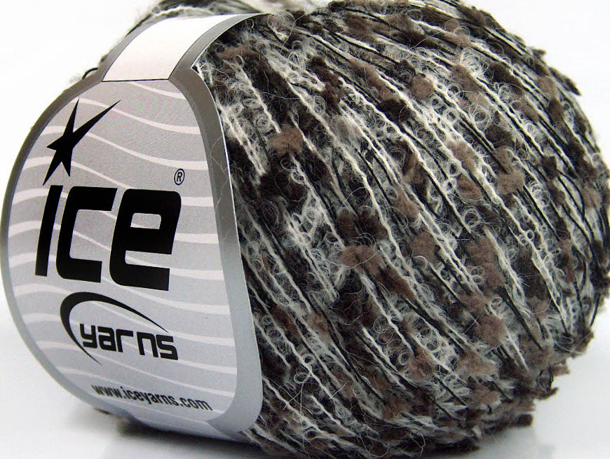 Lot of 10 Skeins ICE SALE MOHAIR-WOOL BLEND (15% Mohair 15% Wool) Yarn White Brown Shades