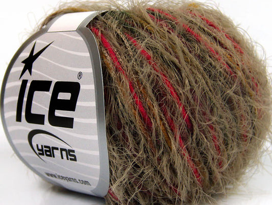 Lot of 8 Skeins Ice Yarns SALE EYELASH BLEND Yarn Brown Green Fuchsia