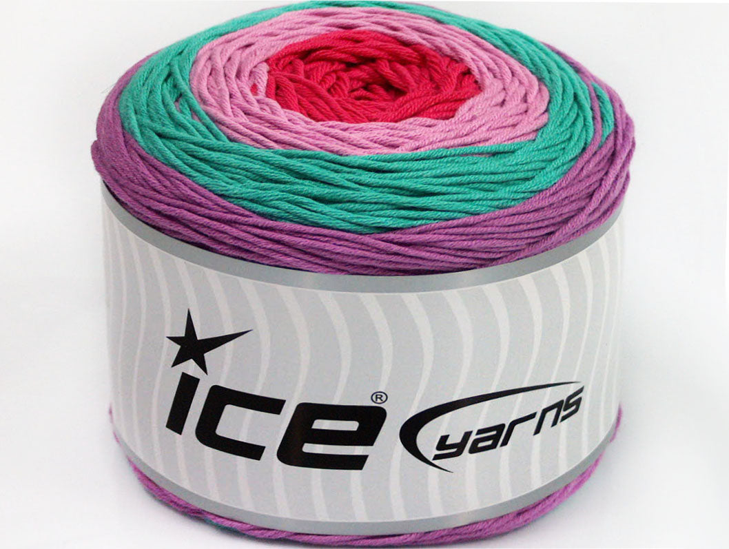 Lot of 2 x 200gr Skeins Ice Yarns CAKES BABY SUMMER (50% Cotton) Yarn Lilac Mint Green Light Lilac Salmon