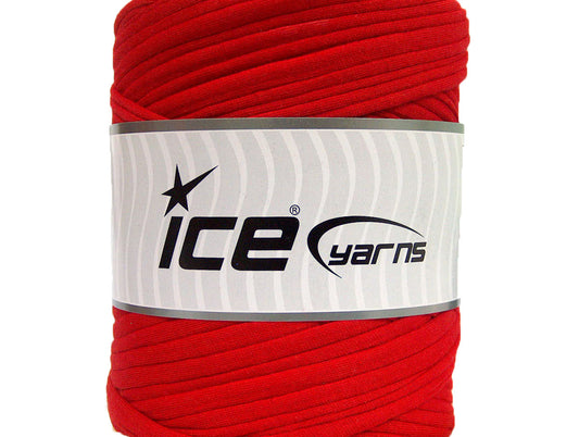250 gr ICE UPCYCLED FABRIC 250 (95% Cotton 5% Elastan) Hand Knitting Yarn Red