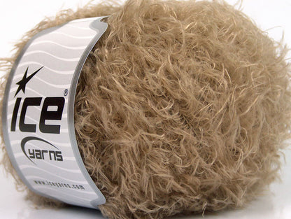 Lot of 8 Skeins Ice Yarns SALE EYELASH Hand Knitting Yarn Camel