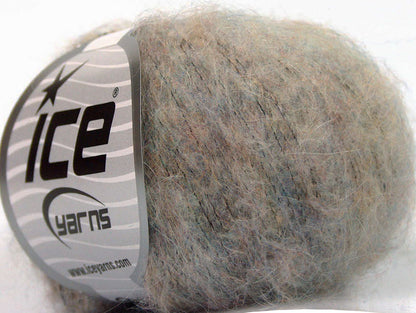 Lot of 10 Skeins ICE KID MOHAIR SPORT (30% Kid Mohair) Yarn Black Grey Beige Melange
