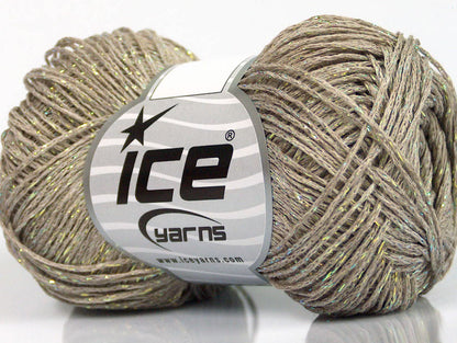 Lot of 8 Skeins Ice Yarns VISCOSA STELLA (75% Viscose) Yarn Light Camel Irridescent