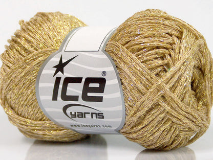 Lot of 8 Skeins Ice Yarns VISCOSA STELLA (75% Viscose) Hand Knitting Yarn Gold