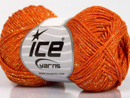 Lot of 8 Skeins Ice Yarns VISCOSA STELLA (75% Viscose) Yarn Orange Gold