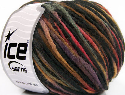 Lot of 8 Skeins ICE SALE WINTER (50% Wool) Yarn Black Grey Salmon Purple