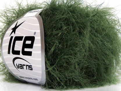 Lot of 8 Skeins Ice Yarns TECHNO Hand Knitting Yarn Dark Green