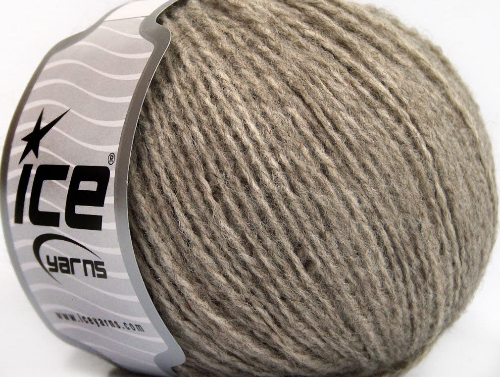 Lot of 8 Skeins Ice Yarns WOOL LIGHT (50% Wool) Hand Knitting Yarn Beige