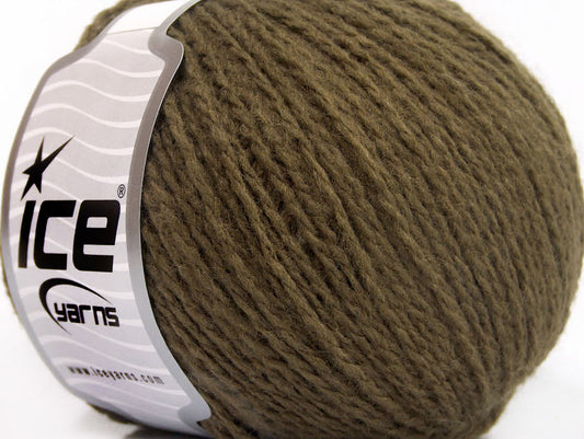 Lot of 8 Skeins ICE WOOL LIGHT (50% Wool) Hand Knitting Yarn Khaki