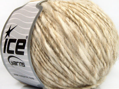 Lot of 8 Skeins Ice Yarns MACHO ALPACA (25% Alpaca 35% Wool) Yarn Cream Melange