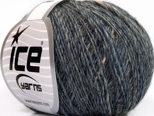 Lot of 8 Skeins ICE PERU ALPACA LIGHT (25% Alpaca 50% Merino Wool) Yarn Grey Shades Blue Shades