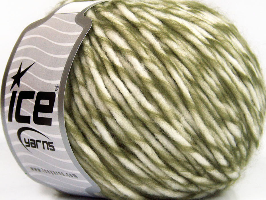 Lot of 8 Skeins Ice Yarns PICASSO WOOL (45% Wool) Yarn Green White