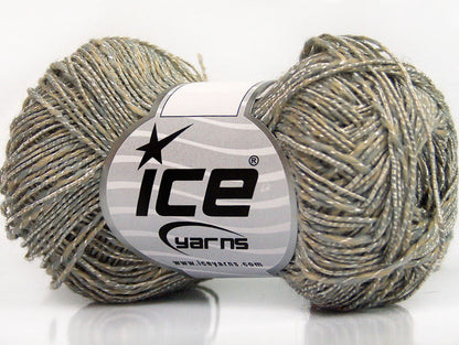 Lot of 8 Skeins Ice Yarns GINA VISCOSE (35% Viscose) Yarn Camel Grey