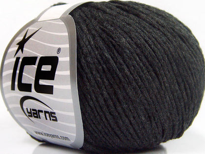 Lot of 8 Skeins ICE AIR WOOL COTTON (30% Wool 35% Cotton) Yarn Anthracite Black