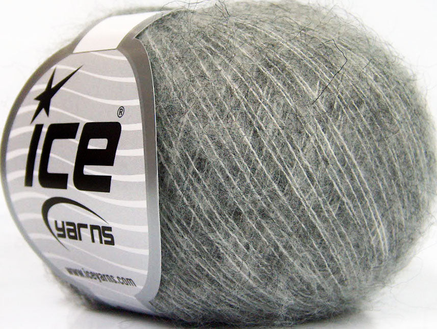 Lot of 10 Skeins ICE SUPERKID MOHAIR COMFORT (41% SuperKid Mohair 5% Merino Wool) Yarn Grey