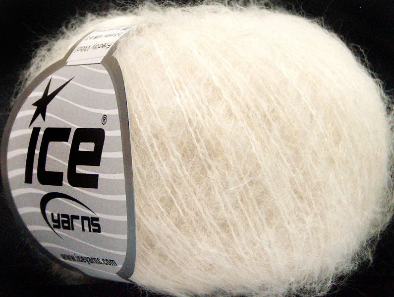 Lot of 10 Skeins ICE FREDDY WOOL (26% Wool 16% Viscose) Yarn Cream