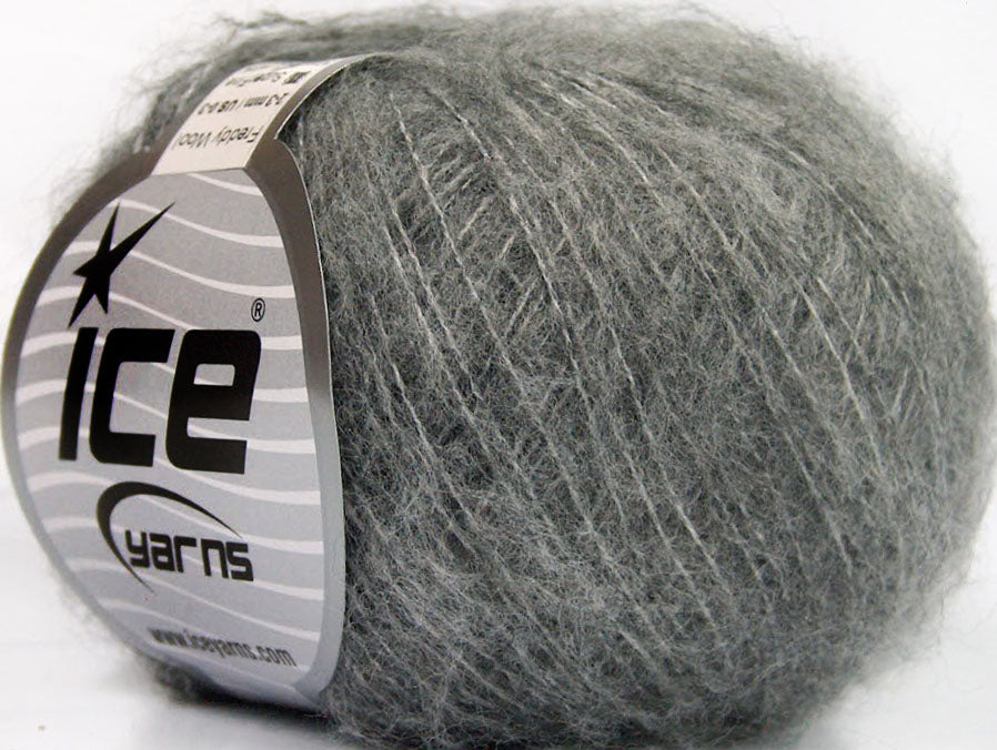 Lot of 10 Skeins Ice Yarns FREDDY WOOL (26% Wool 16% Viscose) Yarn Light Grey