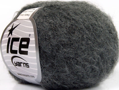 Lot of 10 Skeins Ice Yarns FREDDY WOOL (26% Wool 16% Viscose) Yarn Dark Grey