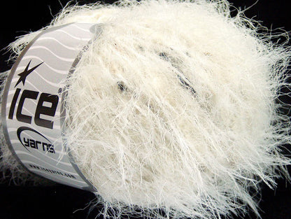 Lot of 8 Skeins ICE SALE MOHAIR-WOOL BLEND (25% Wool) Hand Knitting Yarn Cream