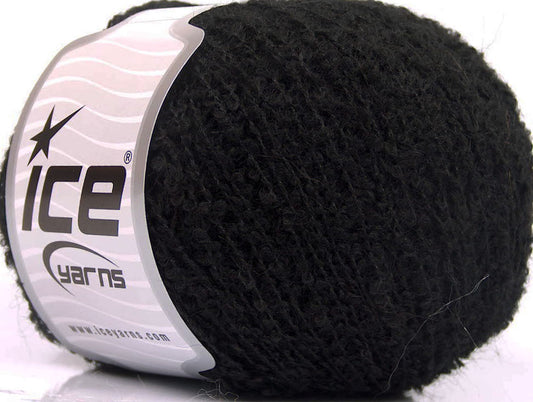 Lot of 8 Skeins Ice Yarns ALPACA BOUCLE FINE (25% Alpaca 25% Wool) Yarn Black