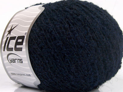 Lot of 8 Skeins Ice Yarns ALPACA BOUCLE FINE (25% Alpaca 25% Wool) Yarn Dark Navy