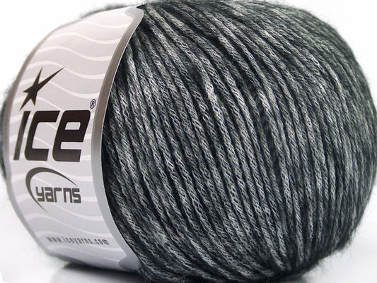 Lot of 8 Skeins Ice Yarns BAMBOO SOFTAIR (15% Bamboo) Yarn Black White