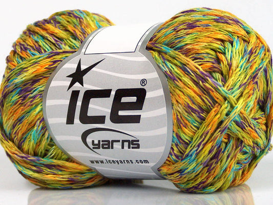 Lot of 8 Skeins ICE CACTUS TROPICAL Yarn Green Gold Purple Turquoise