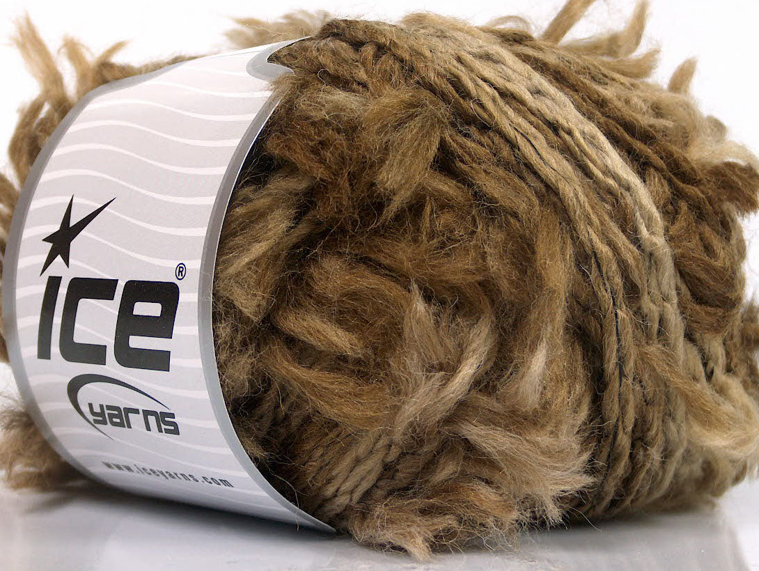 Lot of 4 x 100gr Skeins ICE SALE WINTER (70% Wool) Yarn Brown Shades