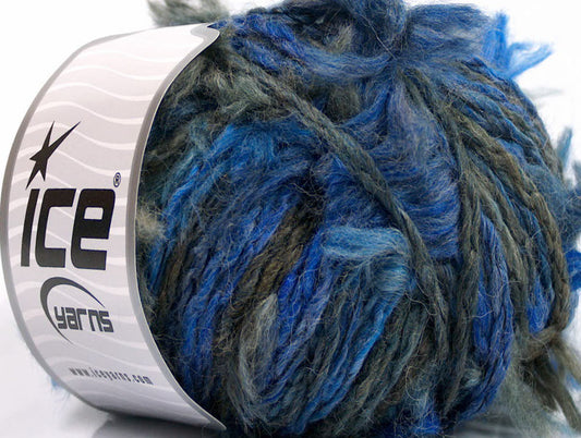 Lot of 4 x 100gr Skeins ICE SALE WINTER (70% Wool) Yarn Blue Shades Grey