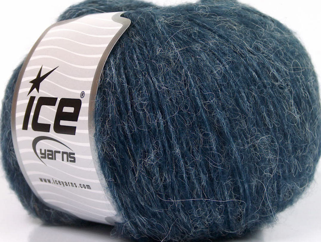 Lot of 8 Skeins Ice Yarns ALPACA SOFTAIR (25% Alpaca 15% Superwash Merino Wool) Yarn Jeans Blue