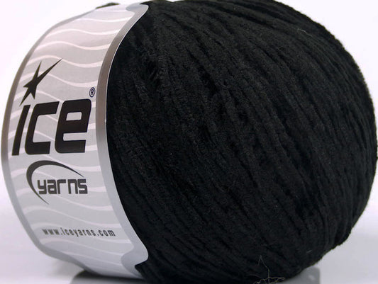 Lot of 6 Skeins Ice Yarns AMIGURUMI CHENILLE Hand Knitting Yarn Black