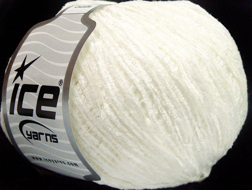 Lot of 6 Skeins ICE AMIGURUMI CHENILLE Hand Knitting Yarn White