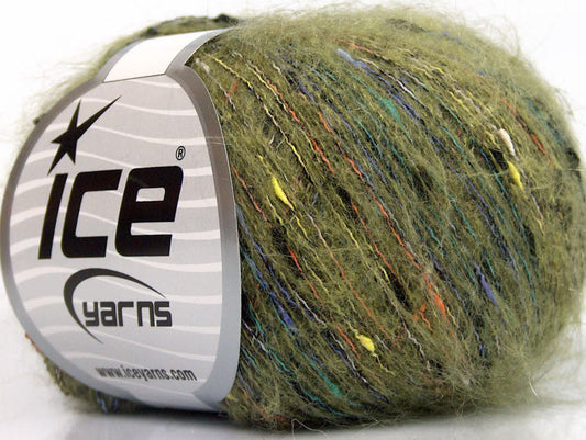 Lot of 8 Skeins ICE SALE MOHAIR-WOOL BLEND (35% Kid Mohair) Yarn Green