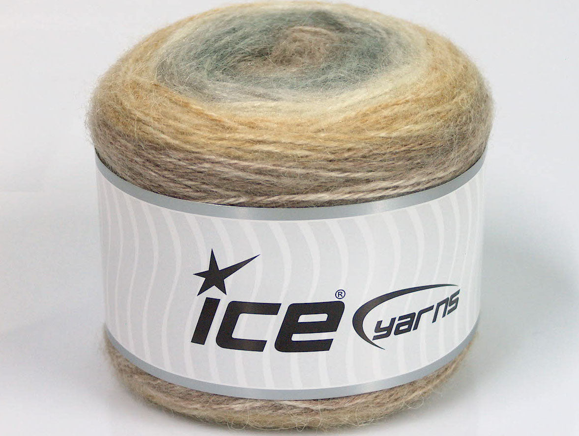 Lot of 3 x 100gr Skeins Ice Yarns CAKES ALPACA (25% Alpaca 25% Wool) Yarn Camel Cream Grey