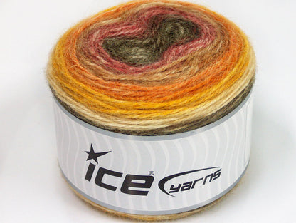 Lot of 3 x 100gr Skeins Ice Yarns CAKES ALPACA (25% Alpaca 25% Wool) Yarn Yellow Gold Pink Brown