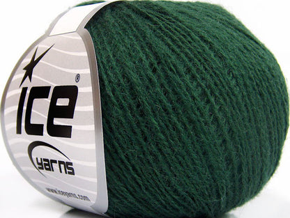 Lot of 8 Skeins ICE WOOL FINE (50% Wool) Hand Knitting Yarn Dark Green
