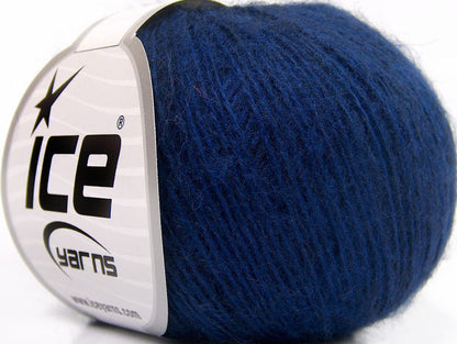Lot of 8 Skeins ICE MOHAIR FINE (30% Mohair 20% Wool) Hand Knitting Yarn Blue