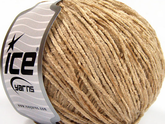 Lot of 6 Skeins Ice Yarns AMIGURUMI CHENILLE Hand Knitting Yarn Light Brown